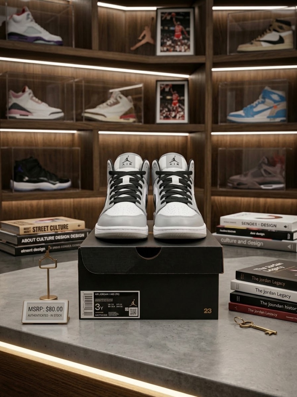 Jordan Mid-Top Sneakers - White & Gray